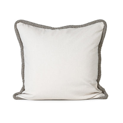 CREAM FELT WITH THICK WOVEN LATTE TRIM