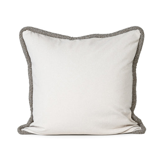 CREAM FELT WITH THICK WOVEN LATTE TRIM