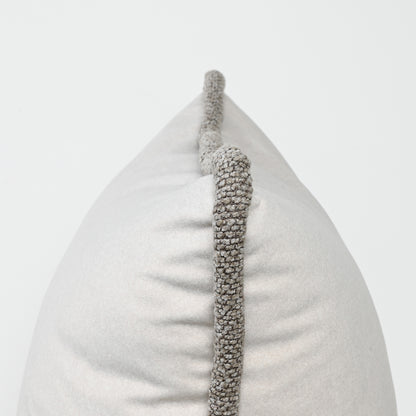 CREAM FELT WITH THICK WOVEN LATTE TRIM
